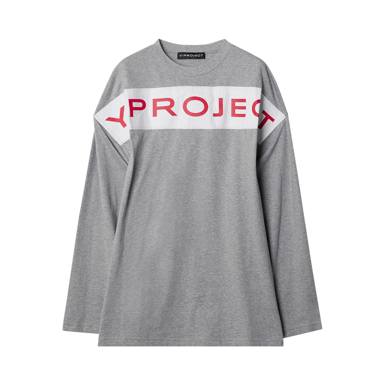 Y/Project Scrunched Logo Long-Sleeve T-Shirt "Grey Melange"