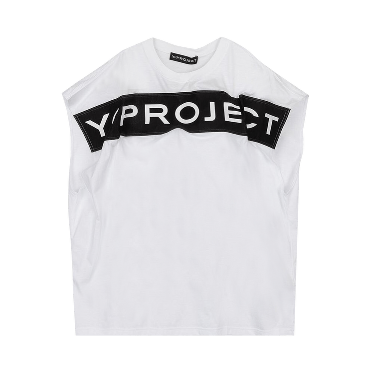 Y/Project Scrunched Logo Tank Top "White"