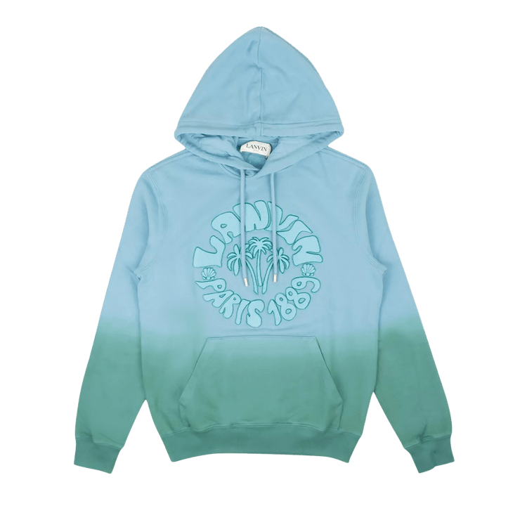 Lanvin Embossed Logo Ombré Hoodie "Teal/Blue"
