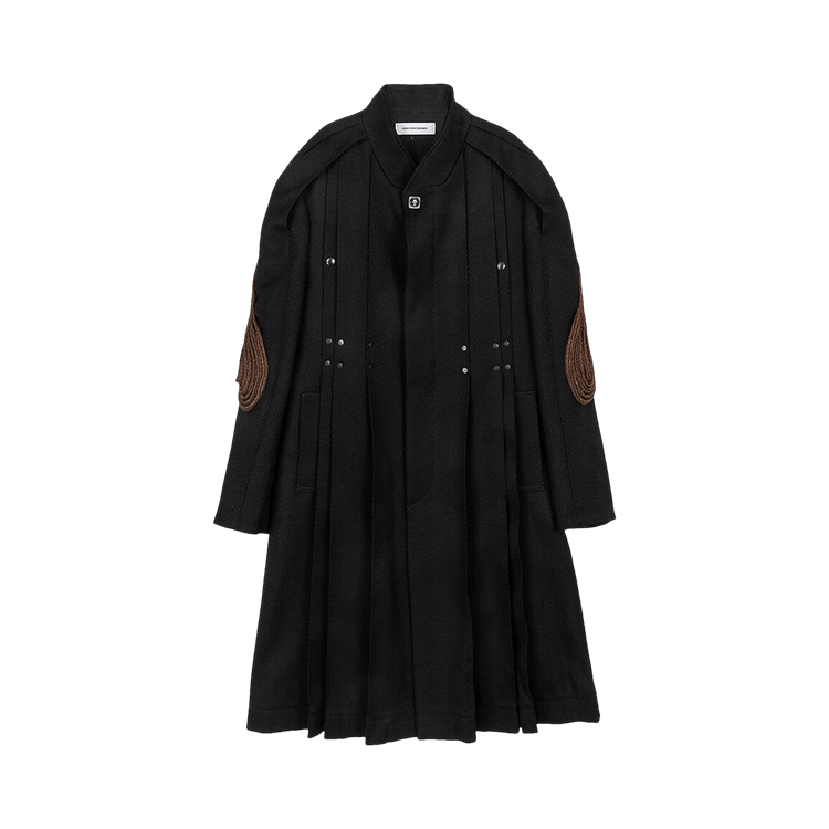 Kiko Kostadinov Deultum Pleated Coat "Raven Black/Sparkle Brown"