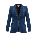 Alexander McQueen One Button Denim Jacket "Medium Wash"