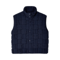 Bottega Veneta Quilted Button Up Vest "Navy/White/Silver"