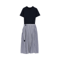 Sacai Poplin Dress "Navy Stripe"
