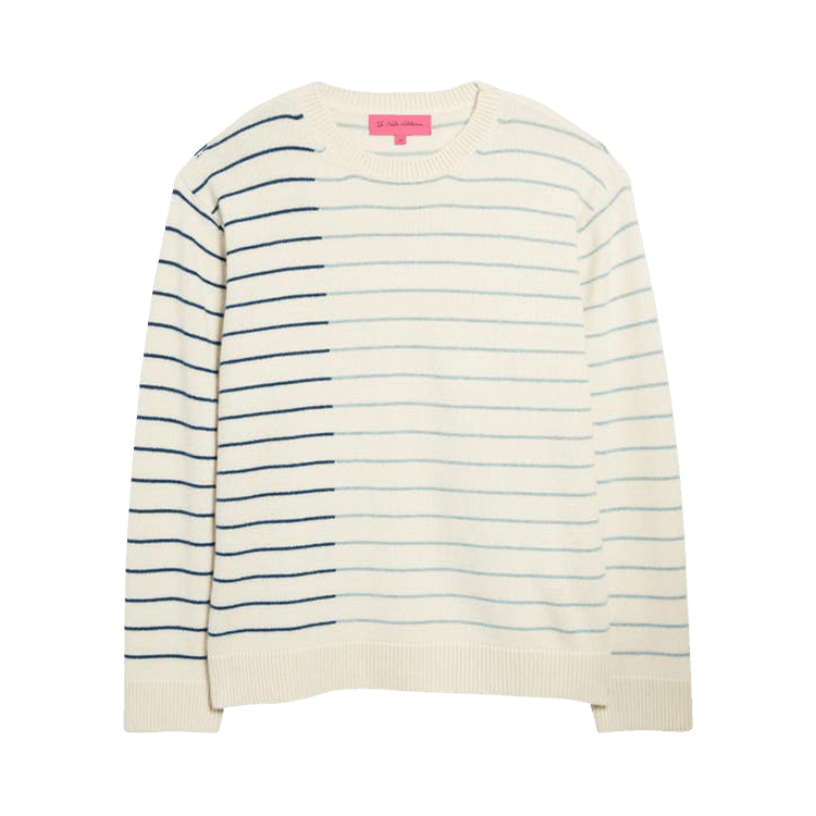 The Elder Statesman Skipper Stripe Racing Crew "White/Turkish Blue/Peacock"