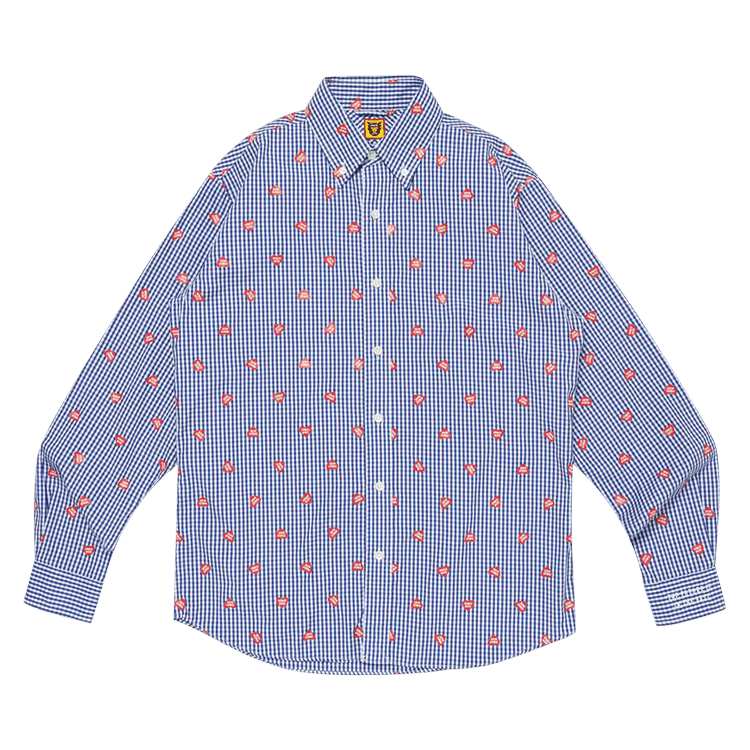 Human Made Heart Gingham Check Shirt "Blue"