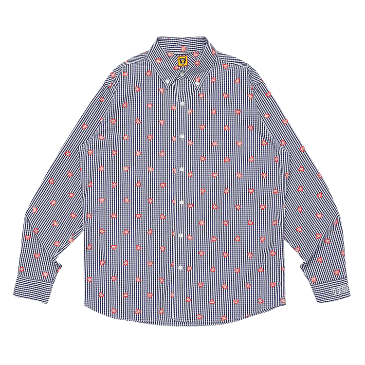 Human Made Heart Gingham Check Shirt "Navy"
