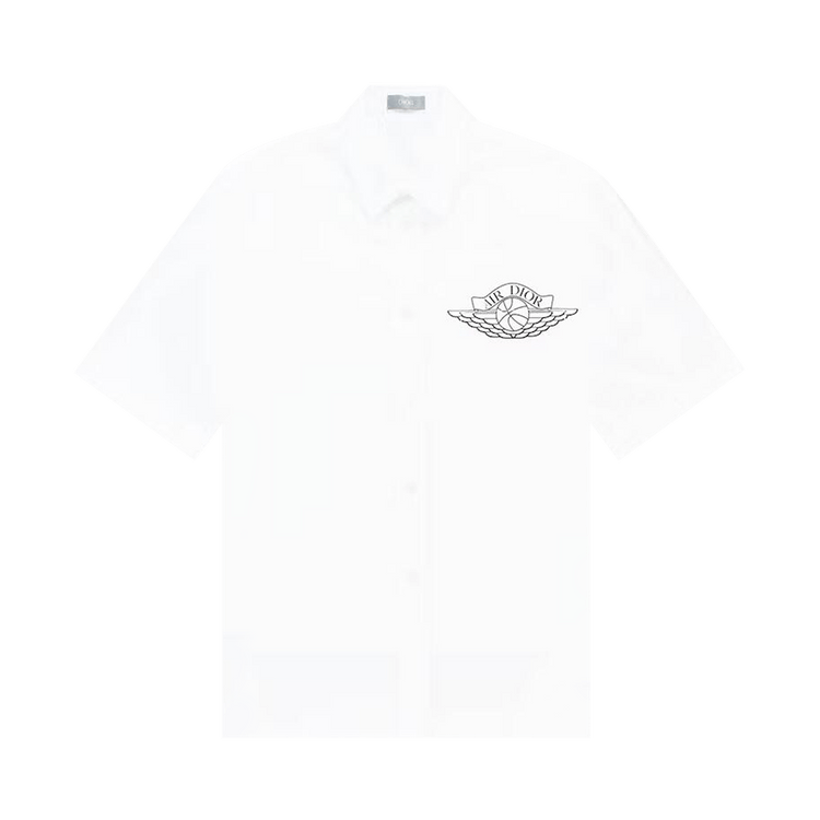 Dior x Air Jordan Short-Sleeve Button Up Shirt "White"