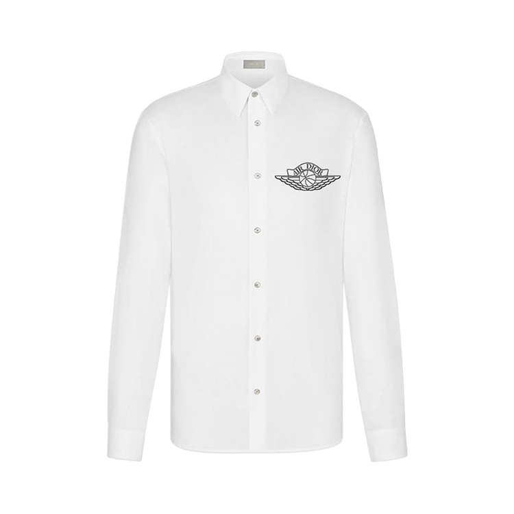 Dior x Air Jordan Wings Long-Sleeve Button Up Shirt "White"