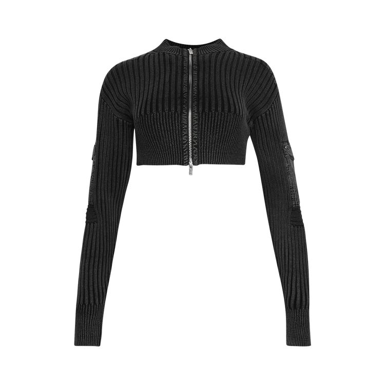 Dion Lee Garment Dye Cropped Sweater "Washed Black"
