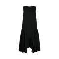Comme des Garçons Raw Edge Dropped Waist Midi Dress "Black"