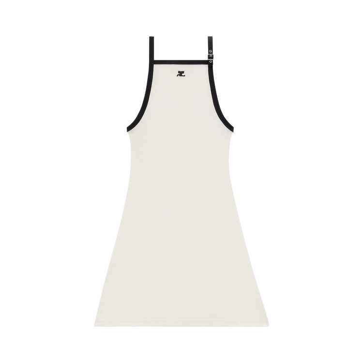 Courrèges Buckle Contrast Dress "White/Black"