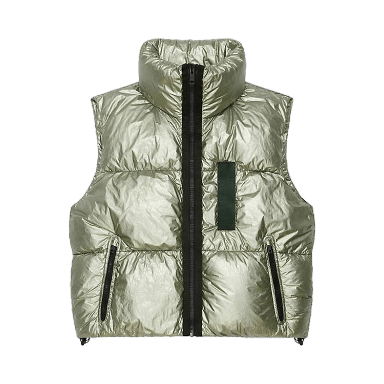 Givenchy Laminated Sleeveless Puffer "Green Forest"