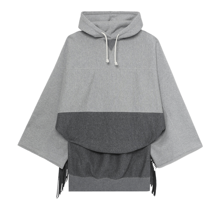 Junya Watanabe Colour Block Fringed Hoodie "Grey"