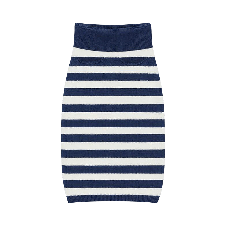 Kenzo Striped Midi Pencil Skirt "Midnight Blue"