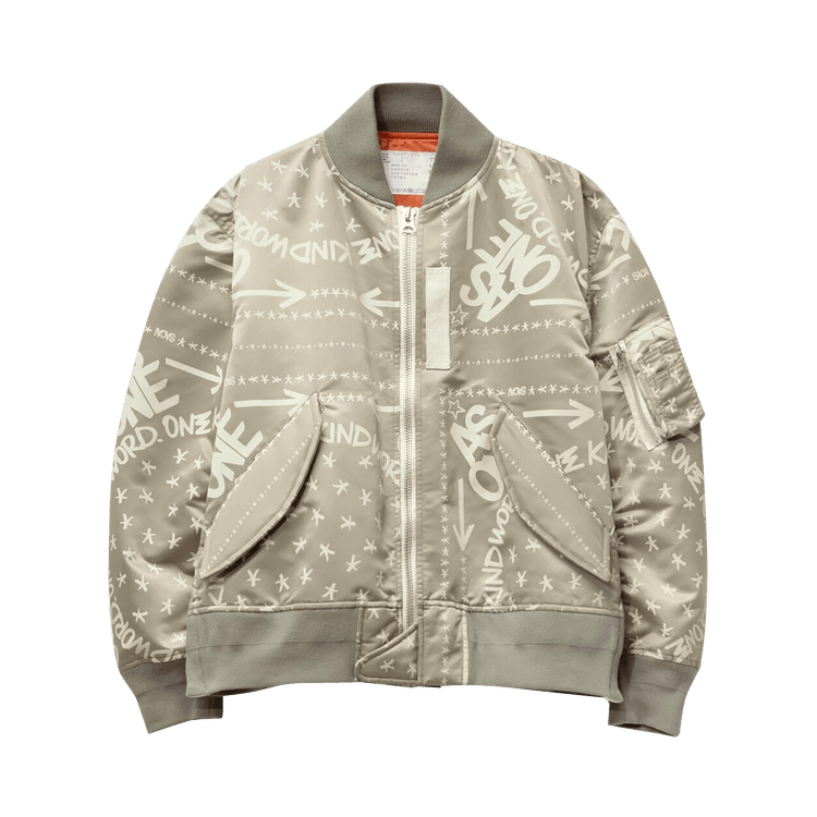 Sacai Eric Haze Bandana Print Blouson "Khaki"