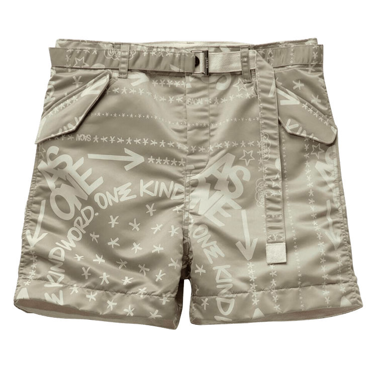 Sacai Eric Haze Bandana Print Shorts "Green"