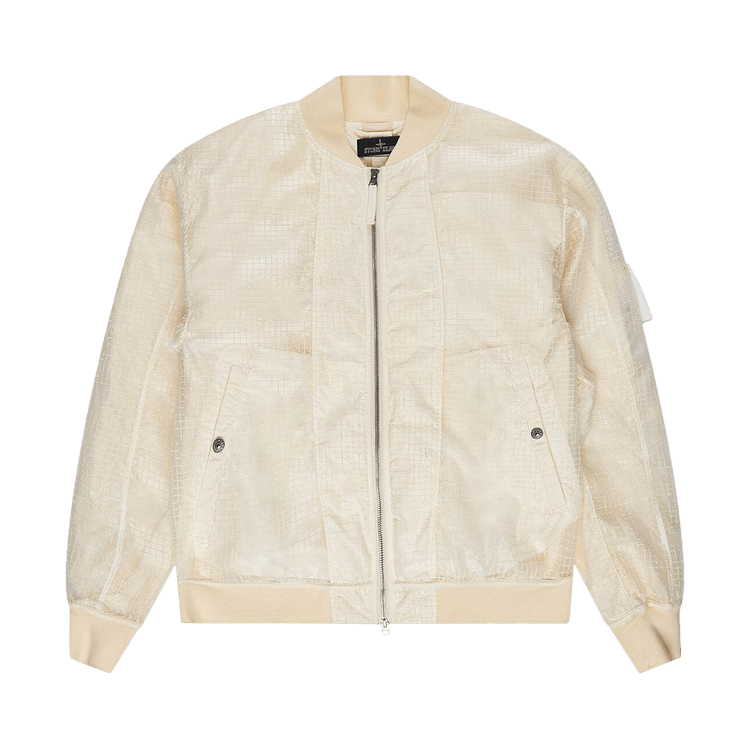 Stone Island Shadow Project Zip Up Bomber Jacket "Ivory"