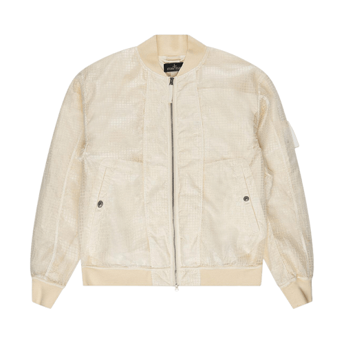 Stone Island Shadow Project Zip Up Bomber Jacket "Ivory"