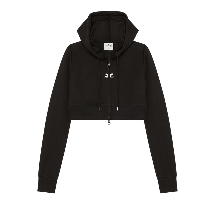Courrèges Cropped Tracksuit Interlock Jacket "Black"