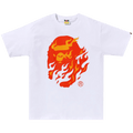 BAPE Flame Ape Head Tee "White/Red"