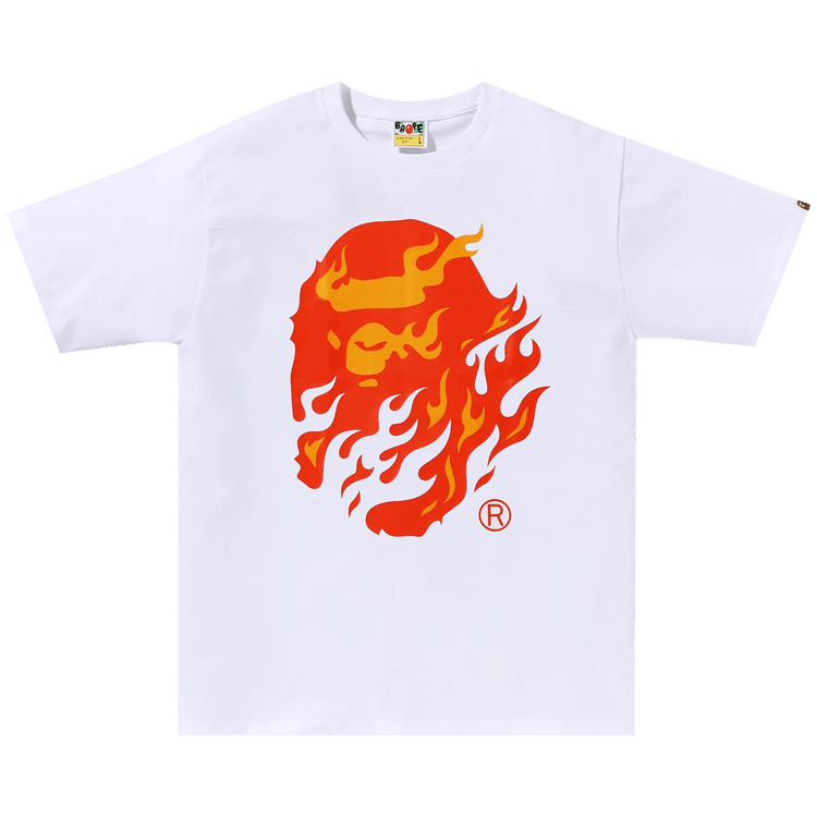 BAPE Flame Ape Head Tee "White/Red"