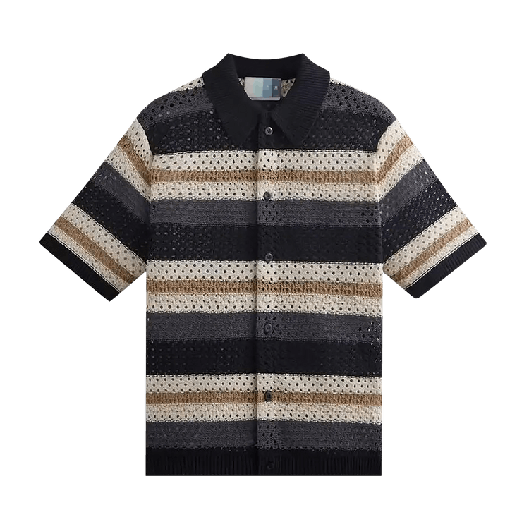 Kith Thompson Crochet Button Down Shirt "Black"