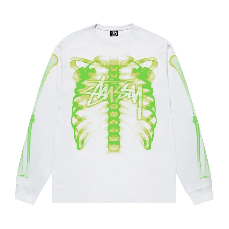 Stussy Rib Cage 3M Long-Sleeve Tee "White"