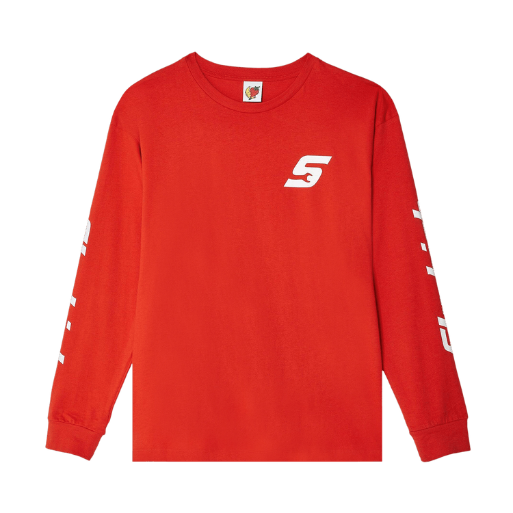 Sky High Farm Workwear Construction Logo Long-Sleeve T-Shirt "Red"