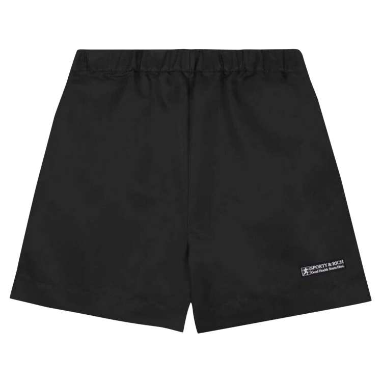Sporty & Rich Good Health Nylon Shorts "Black/White"