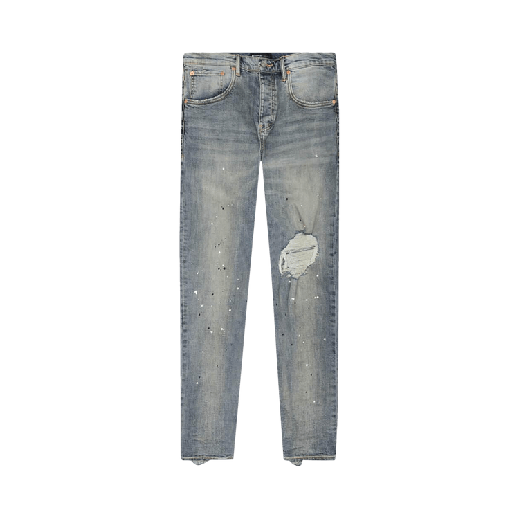 PURPLE BRAND Mid Rise Destroy Paint Jeans "Blue"