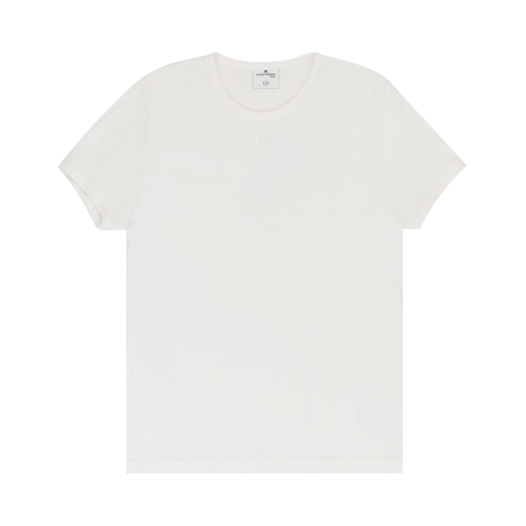 Courrèges Bumpy Contrast Ringer T-Shirt "White"