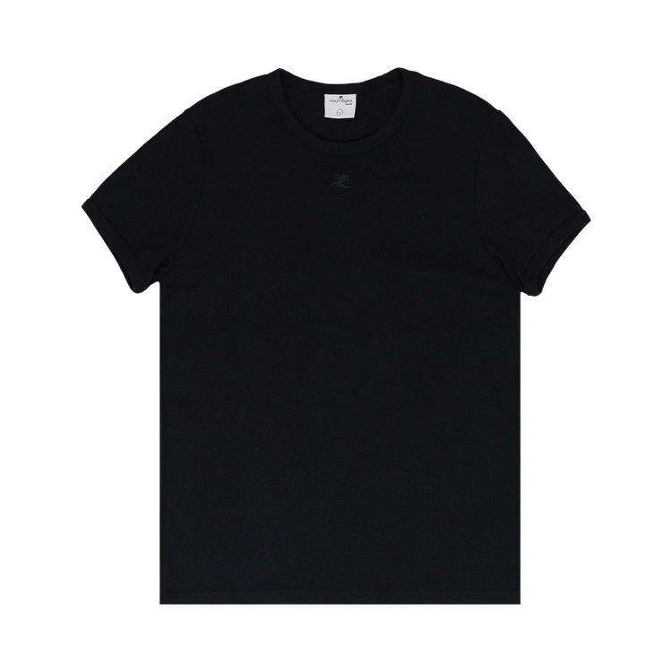 Courrèges Bumpy Contrast Ringer T-Shirt "Black"