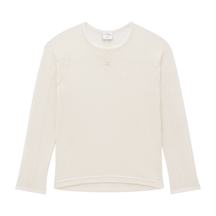 Courrèges Baseball Printed Mesh Long-Sleeve T-Shirt "White"