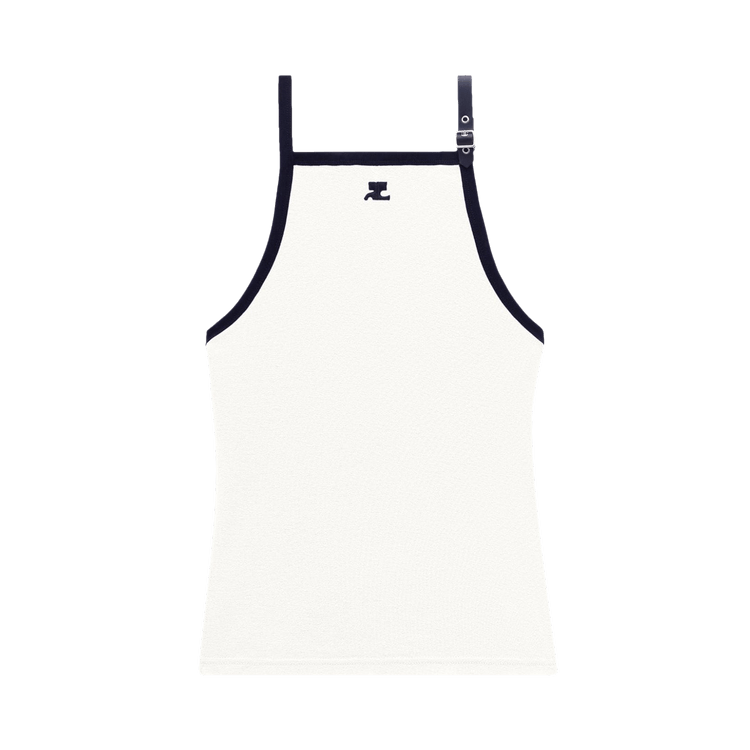 Courrèges Buckle Contrast Tank Top "White"