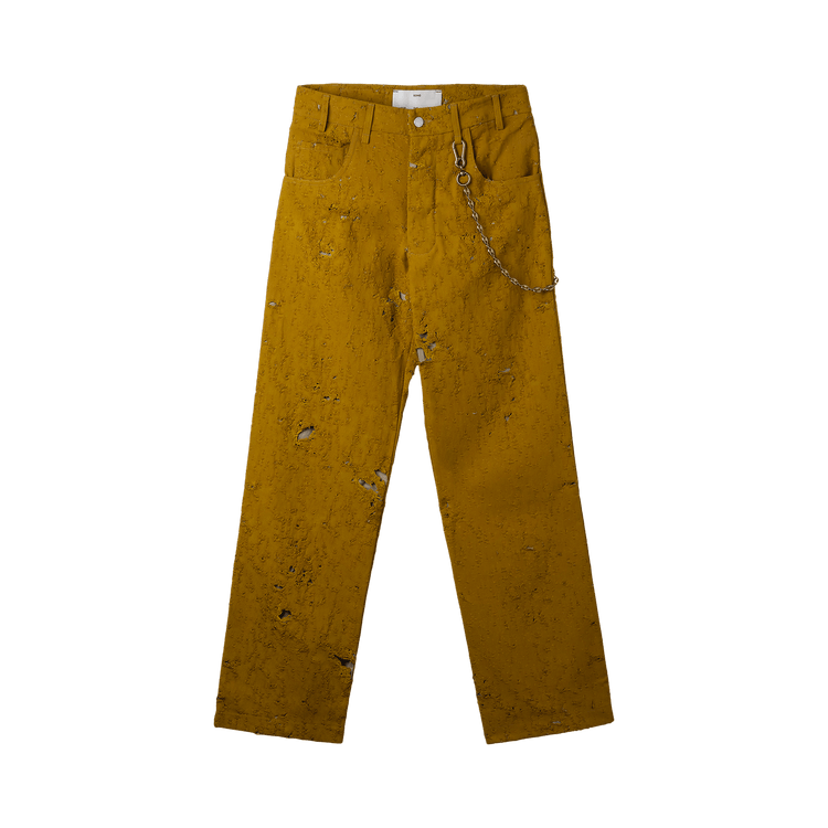 Song for the Mute Destroyed Long Work Pant "Yellow"