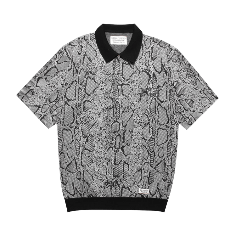 Wacko Maria Python Knit Polo Shirt "Grey"