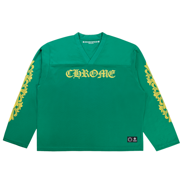 Chrome Hearts Floral Jersey Long-Sleeve Tee "Green/Gold"