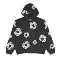 Denim Tears Rhinestone Wreath Zip Hoodie "Vintage Black"