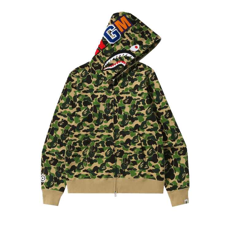 BAPE ABC Camo Shark Full Zip Hoodie "Green"