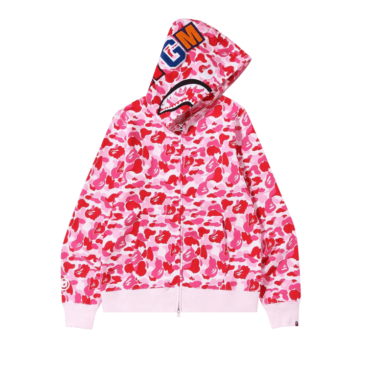 BAPE ABC Camo Shark Full Zip Hoodie "Pink"