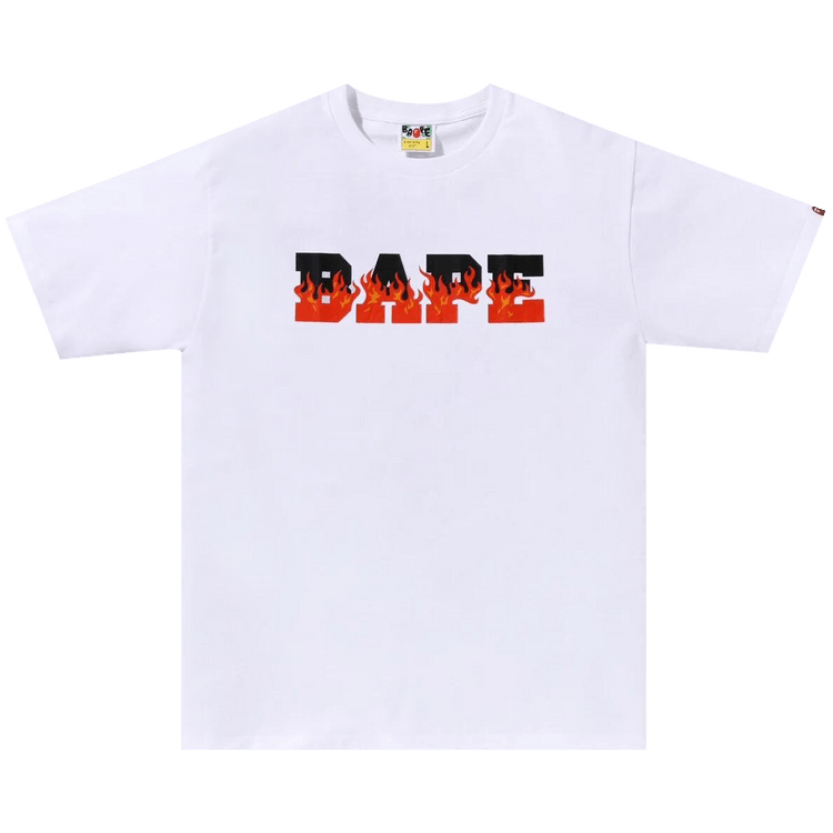BAPE Flame Bape Logo Tee "White/Red"