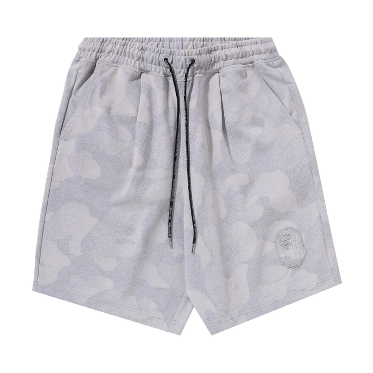 BAPE Ink Camo Ape Head Patch Sweat Shorts "Grey"