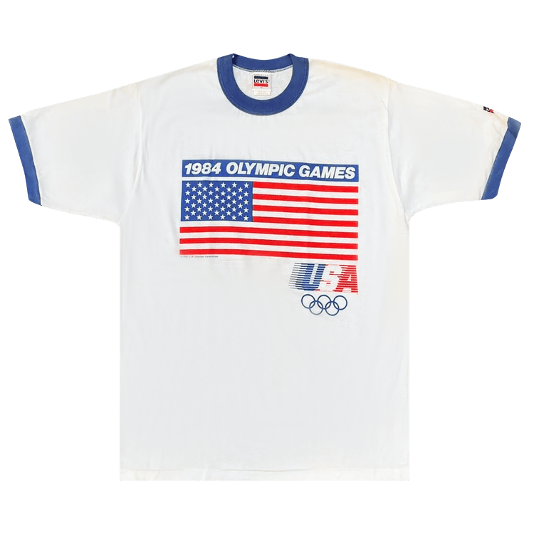 Vintage Levi's Deadstock Team USA Olympics Ringer Tee 'White'