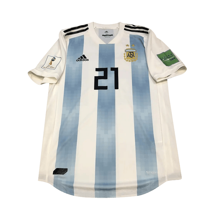 adidas Argentine World Cup Player Issue Jersey #21 Dybala "White/Blue/Black"
