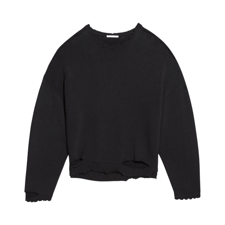 Helmut Lang Distressed Ribbed Sweater "Black"