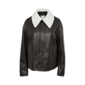 Bottega Veneta Shearling Collar Leather Jacket "Fondant"