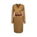 Saint Laurent V Neck Belted Dress "Camel"