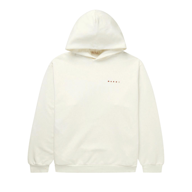 Marni Wrinkled Logo Hoodie "White"