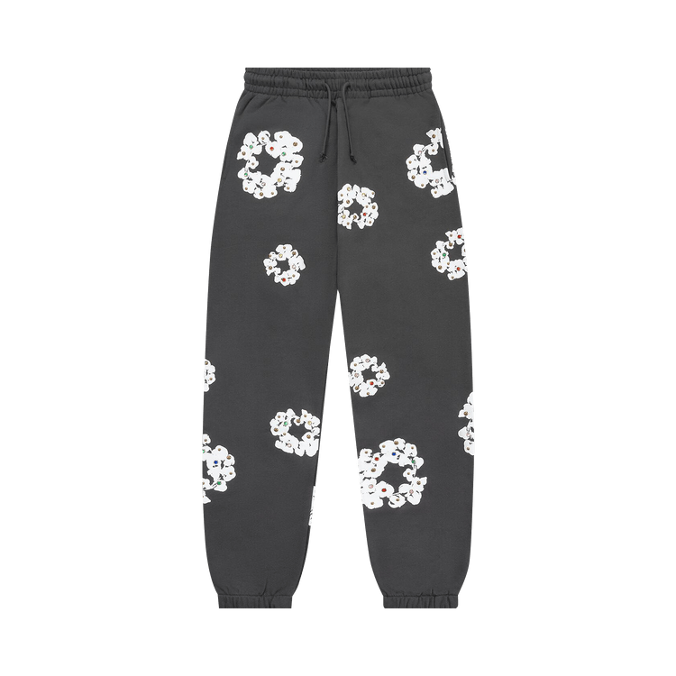 Denim Tears Rhinestone Cotton Wreath Sweatpants "Vintage Black"