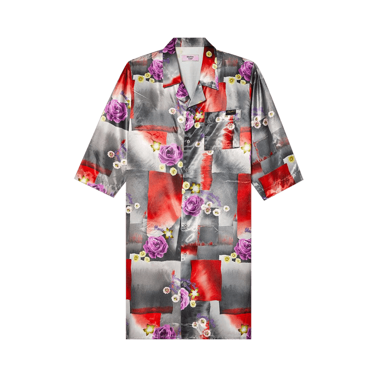 Martine Rose Stretched Shirt "Floral/Red/Steel"